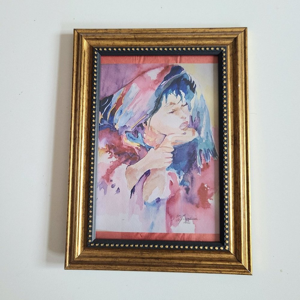 Photograph of original watercolor painting. Signed by artist.